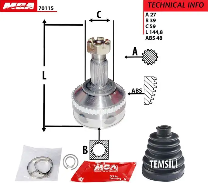 MGA 70115 Aks Kafası (Dış) 9626083988 resmi
