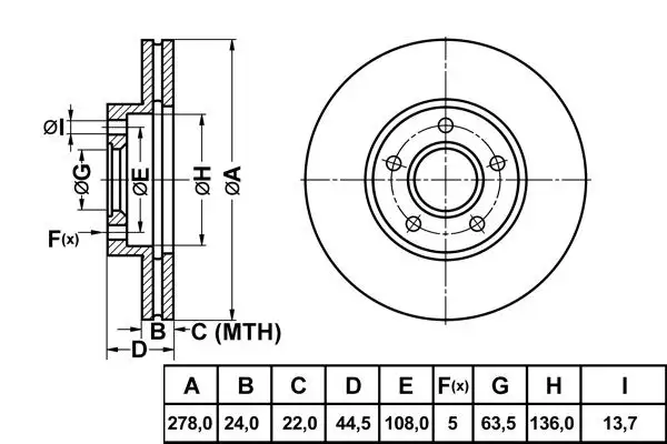 MGA 50136 Ön Fren Diski 2T141125CC resmi