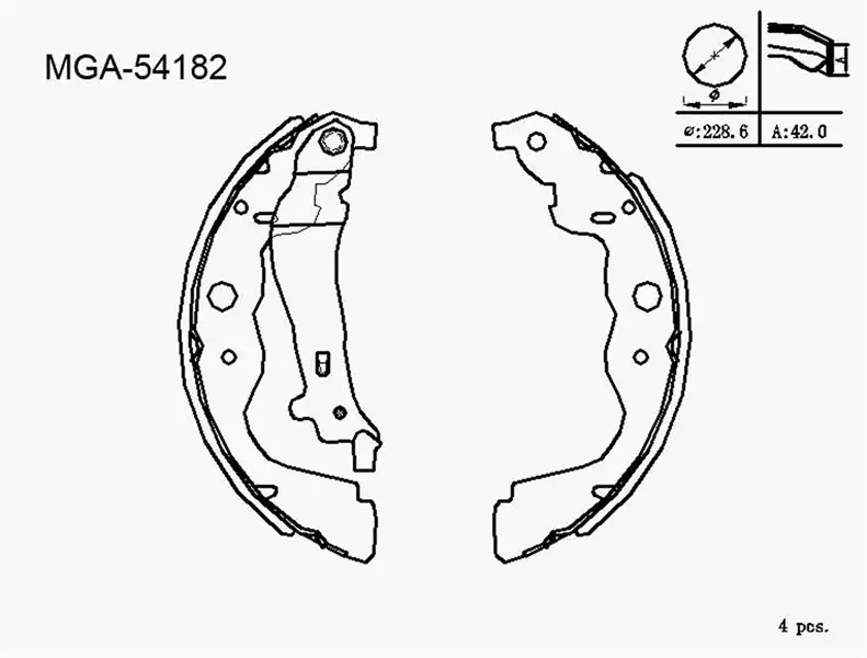 MGA 54182 Arka Fren Balatası 7701210109 resmi