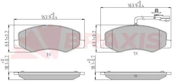 BRAXIS AA0601 Arka Fren Balatası resmi