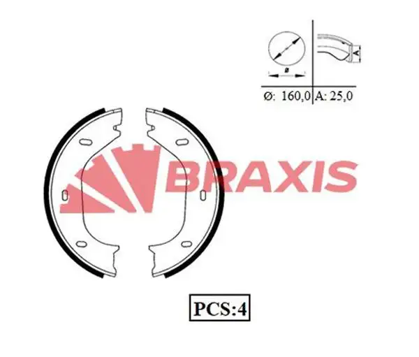 BRAXIS AC0042 El Fren Balatası resmi