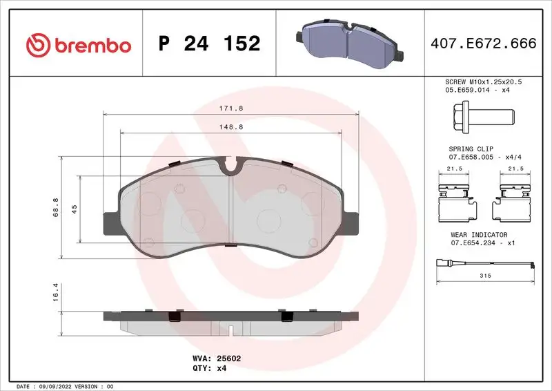 BREMBO P24152 Ön Fren Balatası resmi