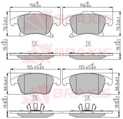BRAXIS AA0646 Ön Fren Balatası resmi
