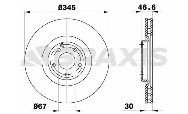BRAXIS AE0730 Ön Fren Diski A2034210912 resmi