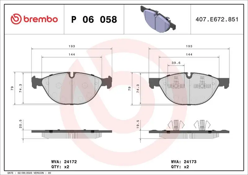 BREMBO P06058 Ön Fren Balatası resmi