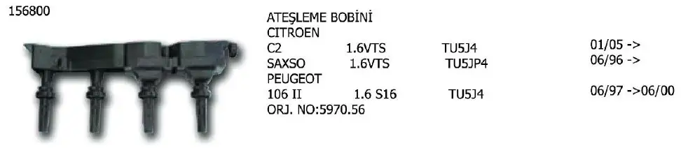 ÜNÜVAR 156800-2 Bobin resmi