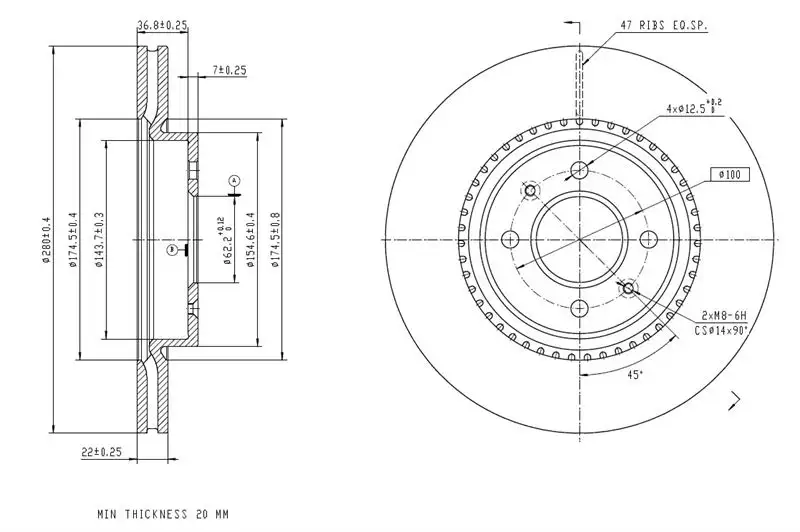 MGA 50489 Ön Fren Diski 51712C8500 resmi