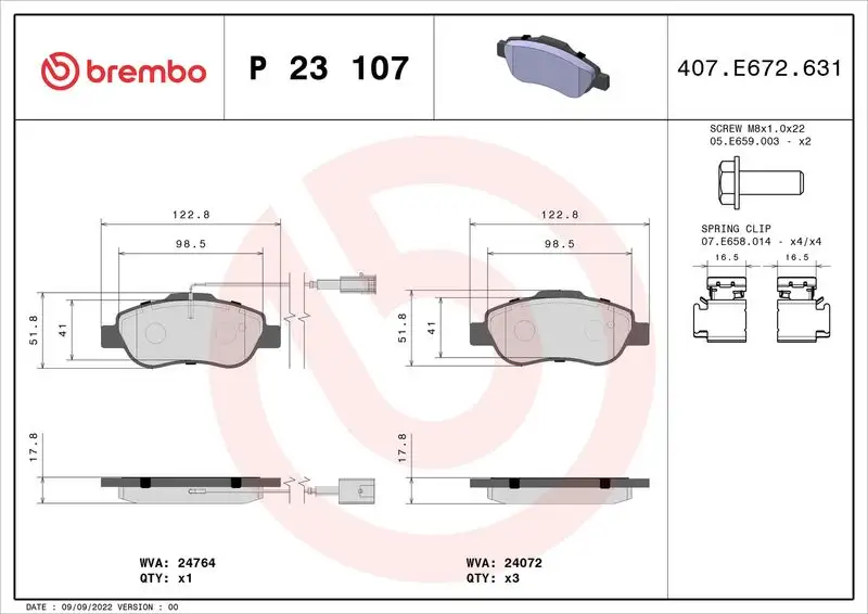BREMBO P23107 Ön Fren Balatası resmi