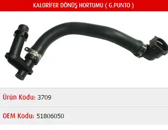 MASTER M3709 Kalorifer Hortumu 51806050 resmi