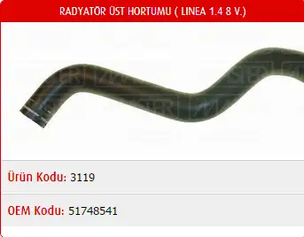 MASTER M3119 Radyatör Alt Hortumu 51748541 resmi