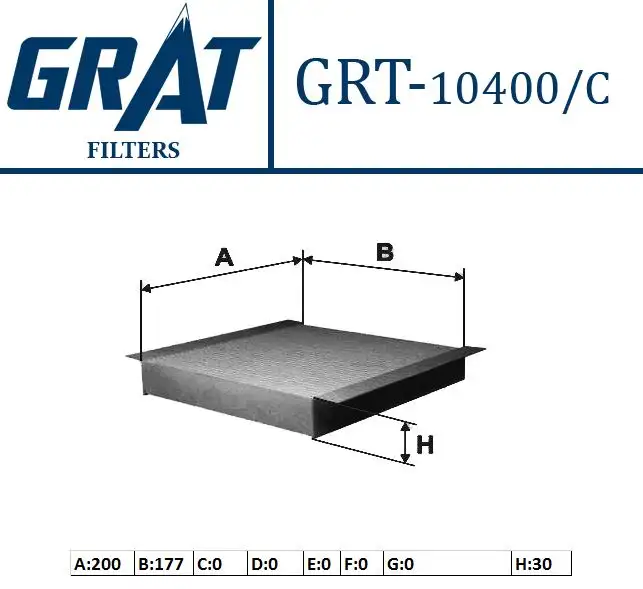 GRAT 10400C Polen Filtresi (Karbonlu) 77364561 resmi