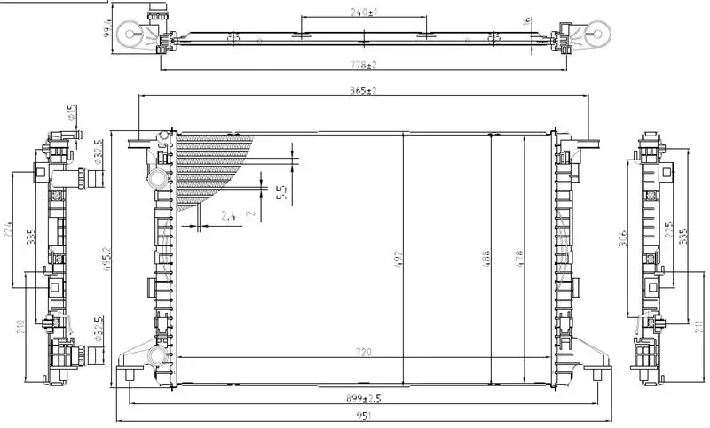 MGA 80503 Radyatör 8W0121251K resmi