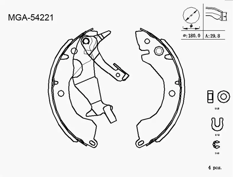 MGA 54221 Arka Fren Balatası MB366332 resmi