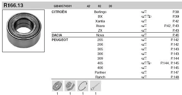 SNR GB40574S01 Ön Aks Rulmanı resmi