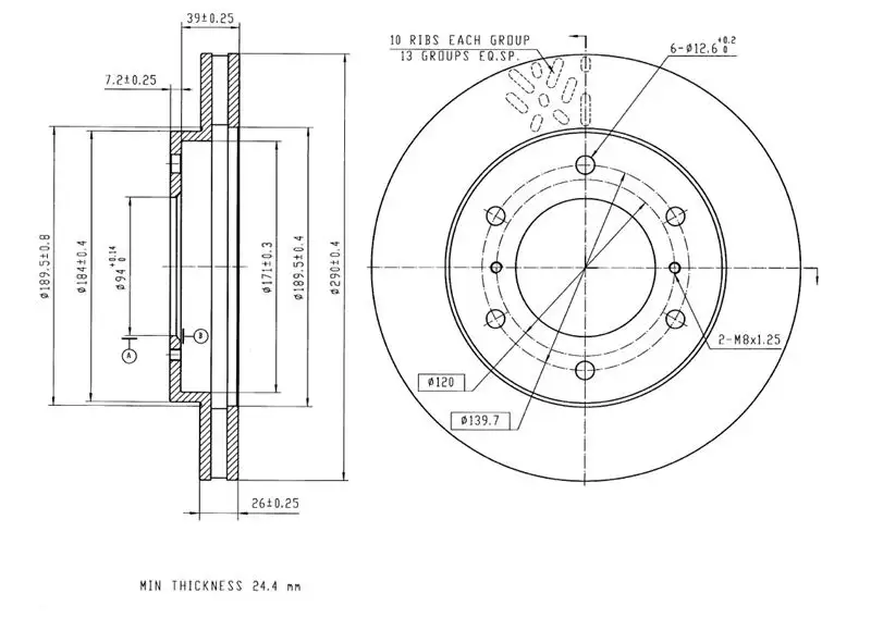 MGA 50707 Ön Fren Diski MR407116 resmi