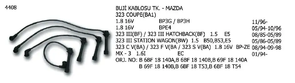ÜNÜVAR 4408 Buji Kablosu resmi