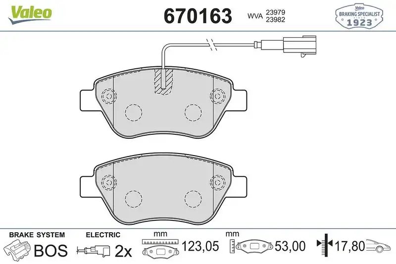 VALEO 670163 Ön Fren Balatası resmi