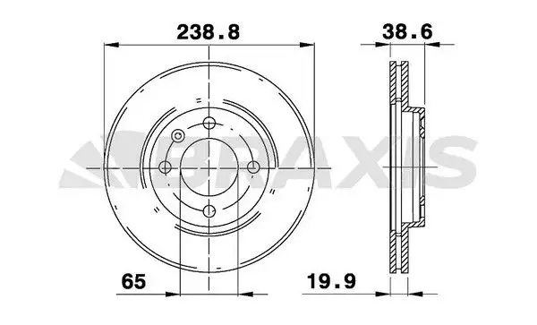 BRAXIS AE0038 Ön Fren Diski 6N0615301G resmi