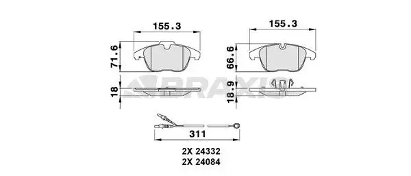 BRAXIS AB0071 Ön Fren Balatası resmi