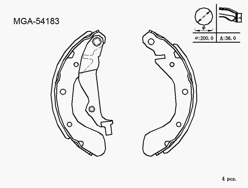 MGA 54183 Arka Fren Balatası 93740252 resmi