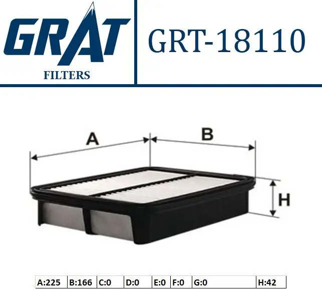 GRAT 18110 Hava Filtresi 1780111090 resmi