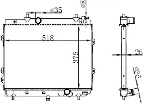 ORIS BKI128026 Radyatör 253102F7XX resmi