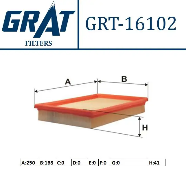 GRAT 16102 Hava Filtresi 2811322600 resmi