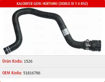 MASTER M1526 Kalorifer Hortumu 51816786 resmi