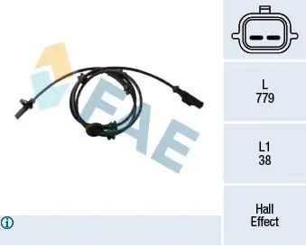 FAE 78437 ABS Hız Sensörü (Ön) 8200735314 resmi