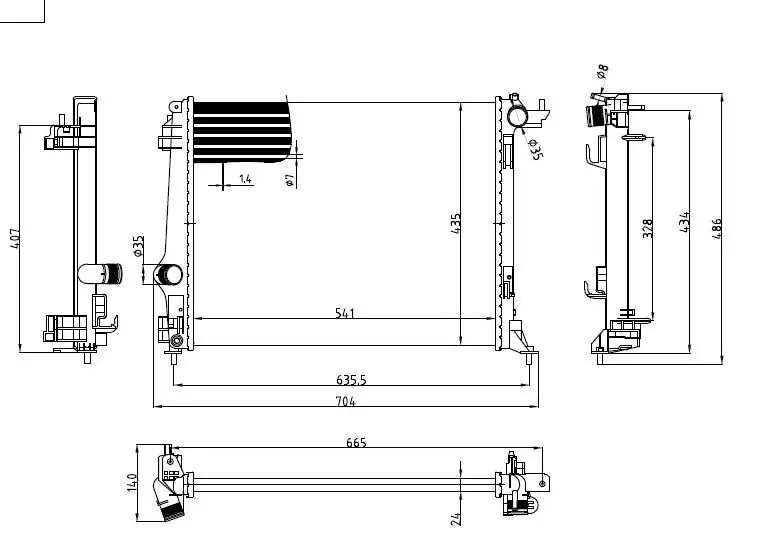 MGA 80486 Radyatör 214102235R resmi