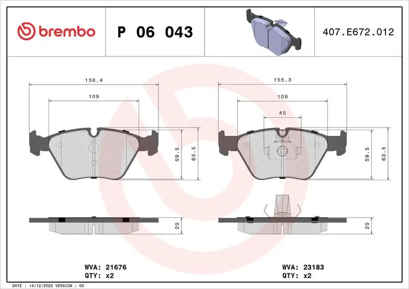 BREMBO P06043 Ön Fren Balatası resmi
