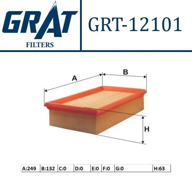 GRAT 12101 Hava Filtresi 1444TK resmi
