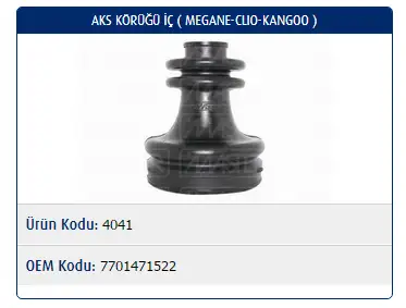 MASTER M4041 İç Aks Körüğü 7701471522 resmi