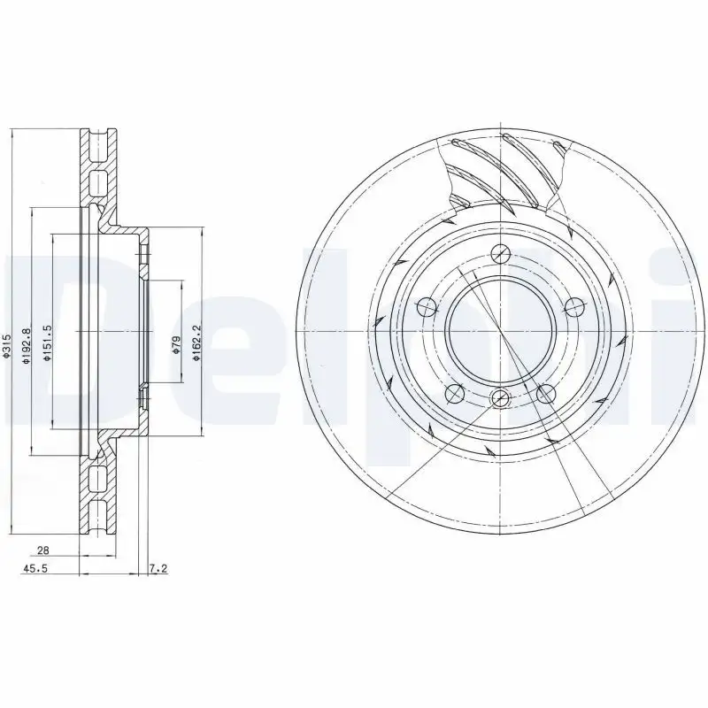 DELPHI BG3215 Ön Fren Diski resmi