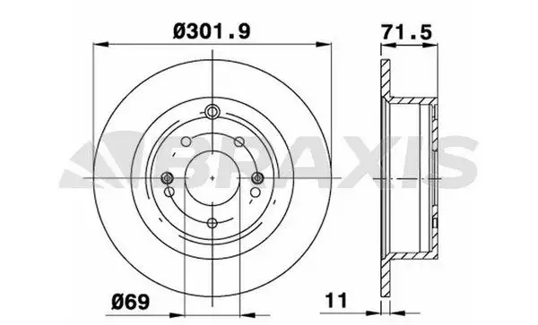BRAXIS AD1025 Arka Fren Diski 584112B000 resmi