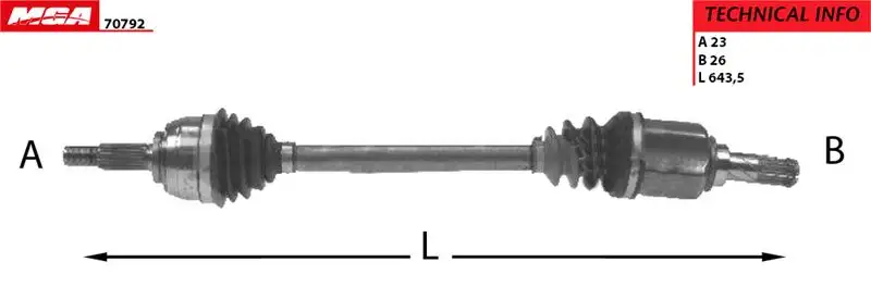 MGA 70792 Ön Aks (Sol) 39101BC55A resmi