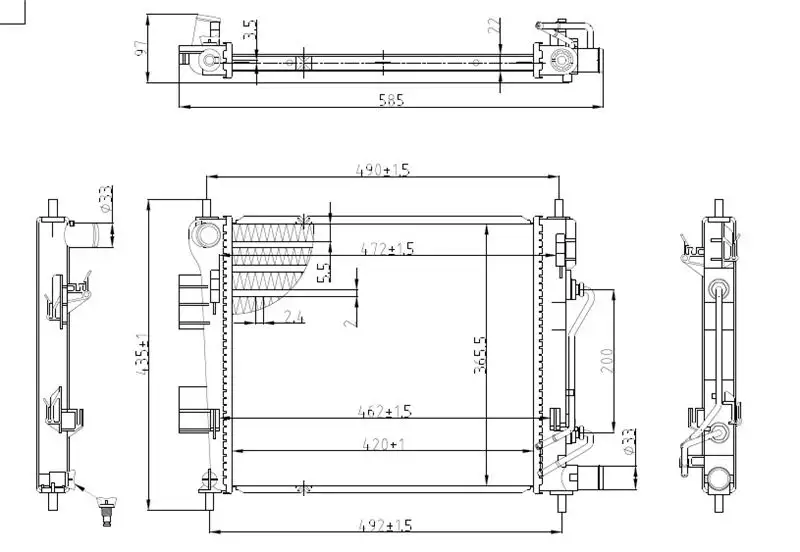 MGA 80807 Radyatör 25310B9150 resmi