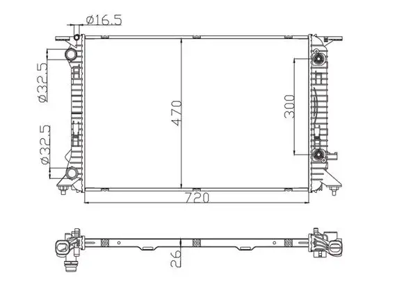 MGA 80570 Radyatör 8K0121251AJ resmi