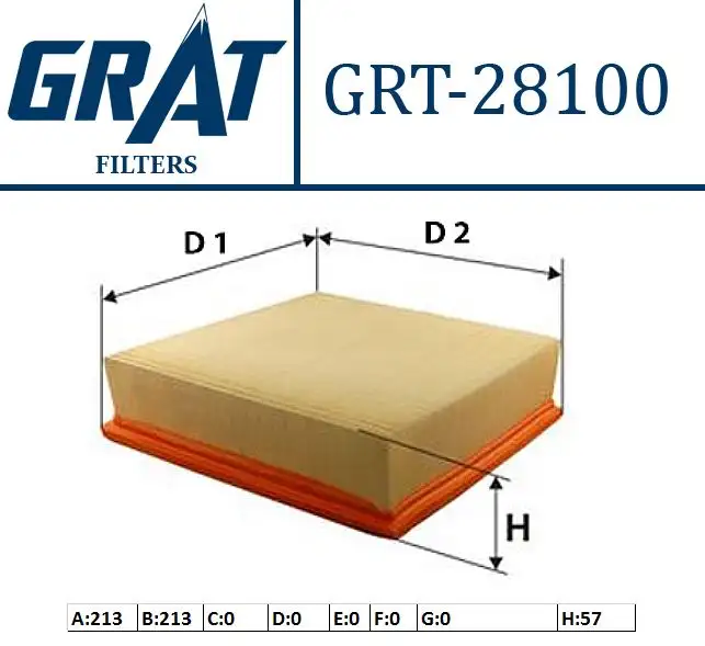 GRAT 28100 Hava Filtresi 21120110908001A resmi