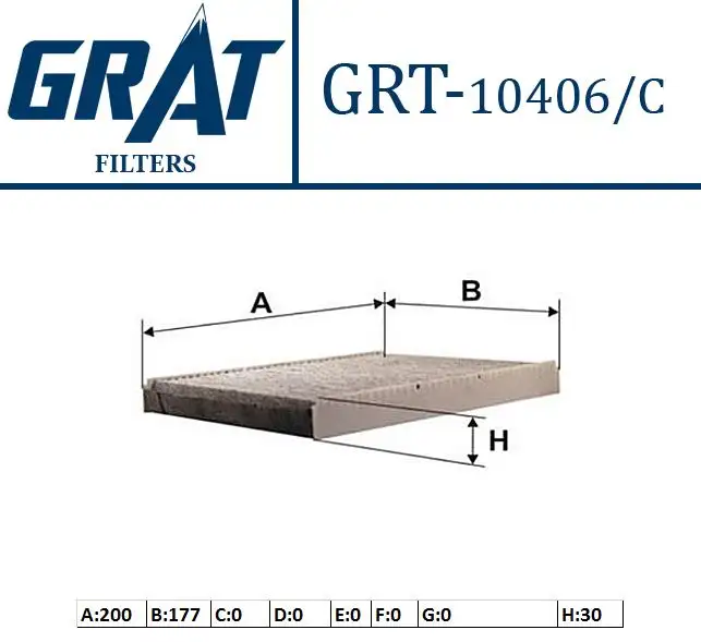 GRAT 10406C Polen Filtresi (Karbonlu) 46442422 resmi