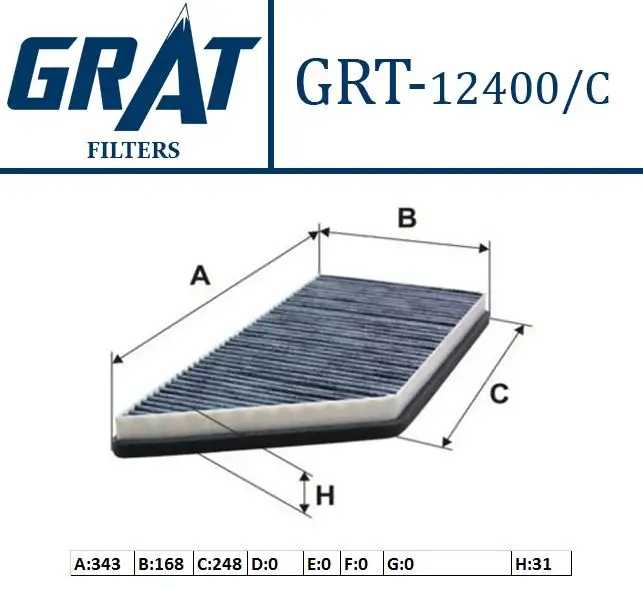 GRAT 12400C Polen Filtresi (Karbonlu) 6447PE resmi