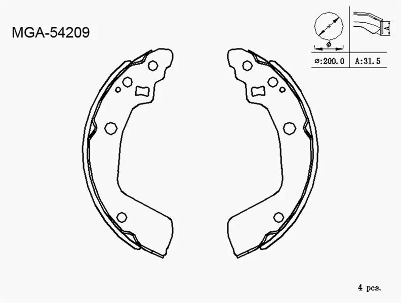 MGA 54209 Arka Fren Balatası 5320063J02 resmi