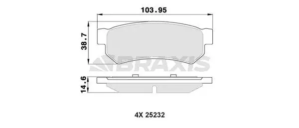 BRAXIS AA0357 Arka Fren Balatası 96800089 resmi