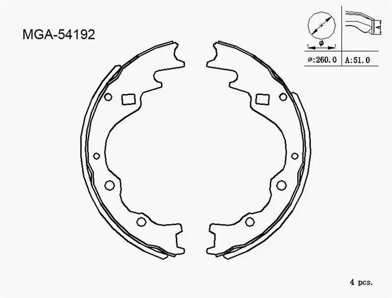 MGA 54192 Arka Fren Balatası 0K70Y2638Z resmi