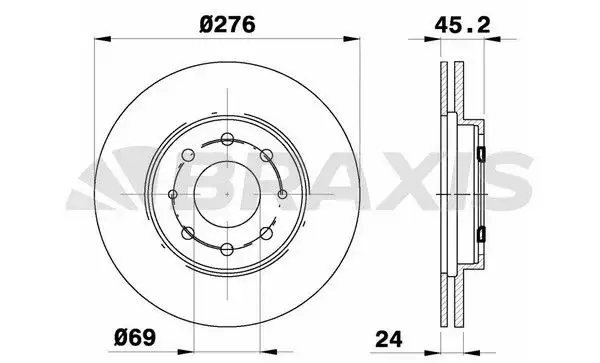 BRAXIS AE0604 Ön Fren Diski MR475331 resmi