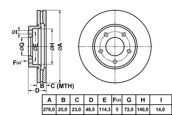 MGA 50315 Ön Fren Diski BP4Y3325XB resmi