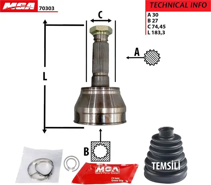MGA 70303 Aks Kafası (Dış) resmi