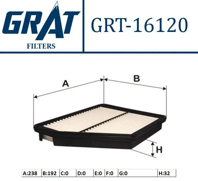 GRAT 16120 Hava Filtresi 2811317500 resmi