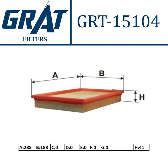 GRAT 15104 Hava Filtresi 036198620 resmi