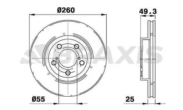 BRAXIS AE0331 Ön Fren Diski resmi